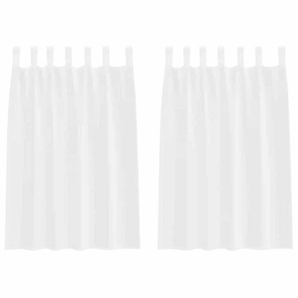 vidaXL Voile Függöny függönyökkel 2 pcs Fehér 140 x 140 cm Poliészter