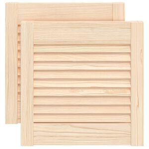vidaXL 2 db t&ouml;m&ouml;r fenyőfa lamell&aacute;s szekr&eacute;nyajt&oacute; 39,5 x 39,4 cm