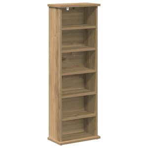 vidaXL CD szekr&eacute;ny K&eacute;zműves T&ouml;lgy 60 x 17 x 92 cm Szerelt Fa
