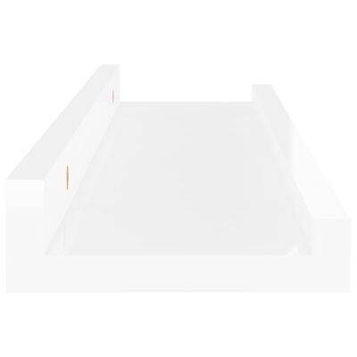 vidaXL 4 db magasfényű fehér fali polc 40 x 9 x 3 cm