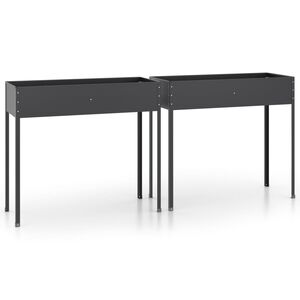 vidaXL 2 db antracitsz&uuml;rke horganyzott ac&eacute;l kerti &uuml;ltetől&aacute;da