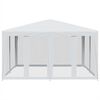 vidaXL fehér HDPE rendezvénysátor 8 hálós oldalfallal 4 x 4 m