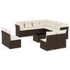 vidaXL 12 r&eacute;szes barna polyrattan kerti &uuml;lőgarnit&uacute;ra p&aacute;rn&aacute;kkal