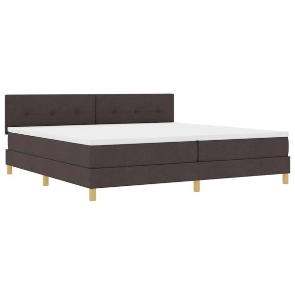 vidaXL Boxspring &aacute;gy matraccal s&ouml;t&eacute;tbarna 200 x 200 cm sz&ouml;vet