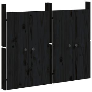 vidaXL 2 db fekete t&ouml;m&ouml;r fenyőfa MEPPEL k&uuml;lt&eacute;ri konyhaszekr&eacute;ny ajt&oacute; 50x9x82cm