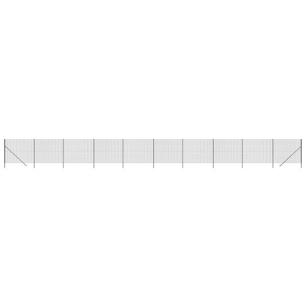 vidaXL antracitszürke horganyzott acél dróthálós kerítés 1,4x25 m