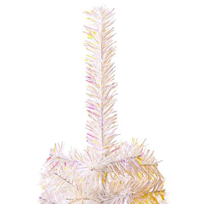 vidaXL fehér PVC műkarácsonyfa irizáló csúcsokkal 150 cm