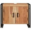 vidaXL Mosd&oacute;kagyl&oacute; szekr&eacute;ny ajt&oacute;val Barna 71 x 33 x 58 cm T&ouml;m&ouml;r Ak&aacute;cfa