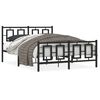 vidaXL fekete f&eacute;m &aacute;gykeret fej- &eacute;s l&aacute;bt&aacute;ml&aacute;val 135 x 190 cm