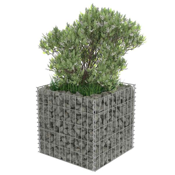 vidaXL horganyzott ac&eacute;l gabion magas&aacute;gy&aacute;s 50 x 50 x 50 cm