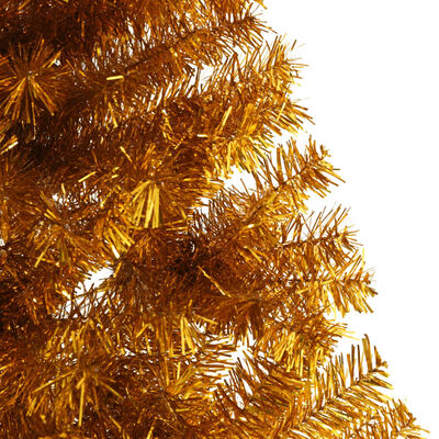 vidaXL aranyszínű PET fél műkarácsonyfa állvánnyal 240 cm