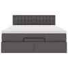 vidaXL Ottomán ágykeret matraccal Szürke 140x200cm műbőrrel