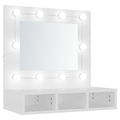 vidaXL fehér tükrös szekrény LED-ekkel 60 x 31,5 x 62 cm