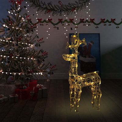 vidaXL akril karácsonyi rénszarvas dekoráció 90 LED-del 60x16x100 cm