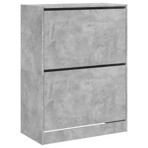 vidaXL betonsz&uuml;rke cipőszekr&eacute;ny 2 kihajthat&oacute; fi&oacute;kkal 80 x 42 x 108 cm