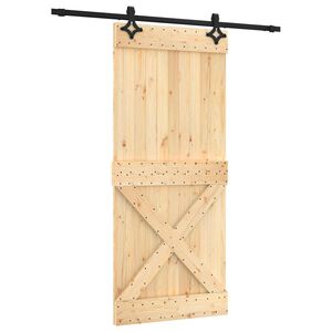 vidaXL Cs&uacute;sz&oacute; ajt&oacute; Term&eacute;szetes &eacute;s Fekete 90 x 210 cm Szil&aacute;rd Fenyőfa