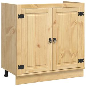 vidaXL Cabinet ajt&oacute;val SKI M&eacute;zes Barna 80 x 46 x 81,5 cm T&ouml;m&ouml;r fenyőfa