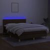 vidaXL barna sz&ouml;vet rug&oacute;s &eacute;s LED-es &aacute;gy matraccal 140x190 cm