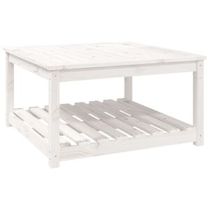 vidaXL feh&eacute;r t&ouml;m&ouml;r fenyőfa kerti asztal 82,5x82,5x45 cm