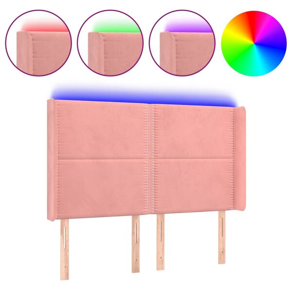 vidaXL r&oacute;zsasz&iacute;n b&aacute;rsony LED-es fejt&aacute;mla 147x16x118/128 cm