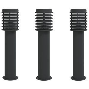 vidaXL 3 db fekete rozsdamentes ac&eacute;l k&uuml;lt&eacute;ri &aacute;ll&oacute;l&aacute;mpa 60 cm