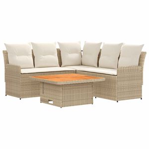 vidaXL B&uacute;tor szettek 4 db Beige &eacute;s kr&eacute;m PE Rattan