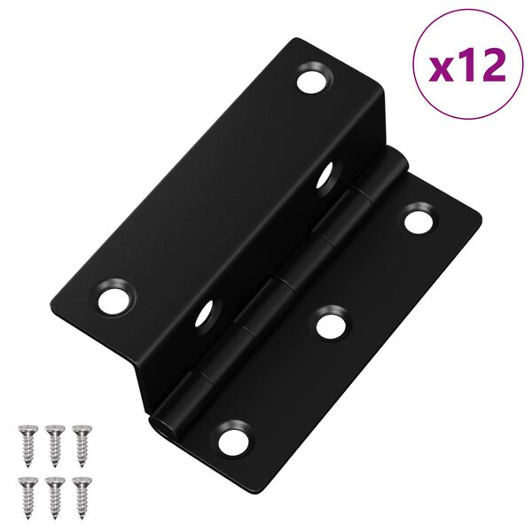 vidaXL Zsan&eacute;r 12 pcs Fekete 38 x 17 x 60 mm Vas