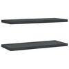 vidaXL 2 db fekete rozsdamentes ac&eacute;l fali polc 75 x 30 cm