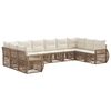 vidaXL Kerti Kanap&eacute; Szett 10 pcs Beige &eacute;s Kr&eacute;msz&iacute;nű polirattan