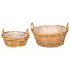 vidaXL Vir&aacute;gkos&aacute;r t&aacute;rol&oacute;val 2 pcs Barna Lacak Rattan