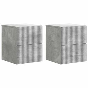 vidaXL Fali &eacute;jjeli szekr&eacute;ny 2 pcs Betonsz&uuml;rke 33 x 34,5 x 40 cm