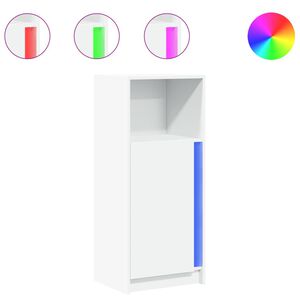 vidaXL feh&eacute;r szerelt fa t&aacute;lal&oacute;szekr&eacute;ny LED-del 42,5 x 34 x 100 cm