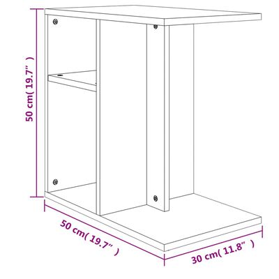 vidaXL betonszürke forgácslap kisasztal 50 x 30 x 50 cm