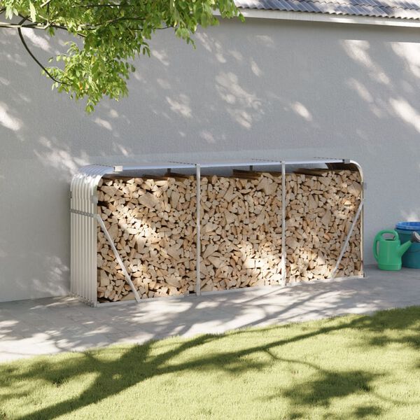 vidaXL ezüstszínű horganyzott acél rönktartó 234 x 45 x 100 cm