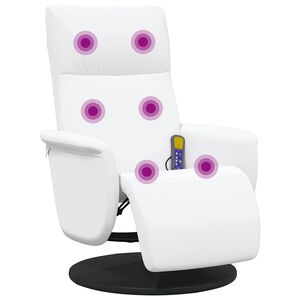 vidaXL feh&eacute;r műbőr d&ouml;nthető massz&aacute;zsfotel l&aacute;btart&oacute;val