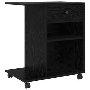 vidaXL Nyomtat&oacute;&aacute;llv&aacute;ny Fekete T&ouml;lgy 60 x 40 x 68,5 cm Szerelt Fa