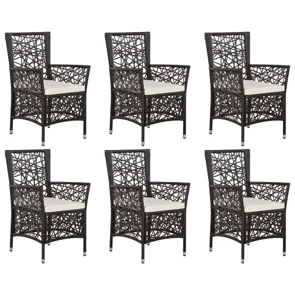 vidaXL 7 r&eacute;szes barna kerti &eacute;tkezőgarnit&uacute;ra