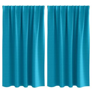 vidaXL Fekete F&uuml;gg&ouml;ny Gyűrűkkel 2 pcs T&uuml;rkiz 140 x 140 cm Poli&eacute;szter