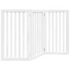vidaXL feh&eacute;r ny&aacute;rfa 3 paneles &ouml;sszecsukhat&oacute; kutyakapu 150 cm