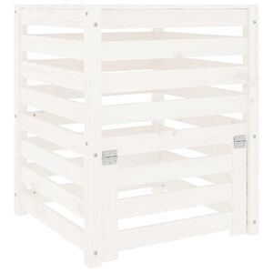 vidaXL feh&eacute;r t&ouml;m&ouml;r fenyőfa komposzt&aacute;l&oacute; 63,5x63,5x77,5 cm