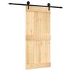 vidaXL Cs&uacute;sz&oacute; ajt&oacute; Term&eacute;szetes &eacute;s Fekete 95 x 210 cm Szil&aacute;rd Fenyőfa