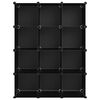 vidaXL fekete polipropilén tárolókocka 12 db kockával