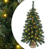 vidaXL Mini Kar&aacute;csonyfa 60 cm 25 LED Meleg feh&eacute;r PVC Z&ouml;ld