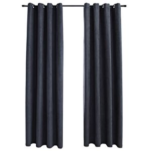 vidaXL 2 db antracitsz&uuml;rke s&ouml;t&eacute;t&iacute;tőf&uuml;gg&ouml;ny f&eacute;mgyűrűkkel 140 x 175 cm