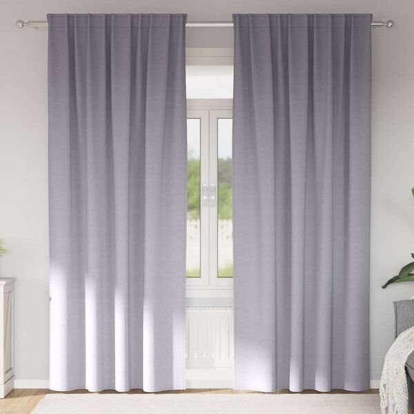vidaXL Fekete F&uuml;gg&ouml;ny Gyűrűkkel 2 pcs F&eacute;m Sz&uuml;rke 260 x 140 cm