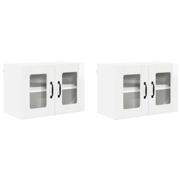 vidaXL Konyhaszekr&eacute;ny 2 pcs Magas F&eacute;nyű Feh&eacute;r 60 x 31 x 40 cm Faanyag