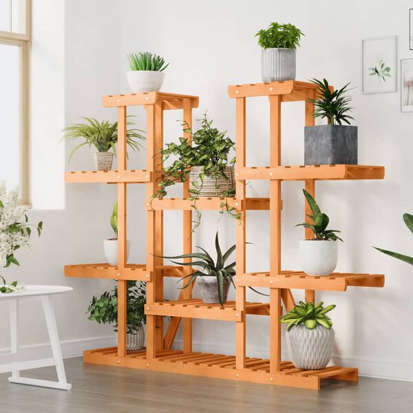 vidaXL tömör fenyőfa virágtartó állvány 110 x 25 x 110,5 cm