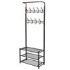 vidaXL Fekete ruha&aacute;llv&aacute;ny cipőt&aacute;rol&oacute;val 68x32x182,5 cm