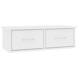 vidaXL feh&eacute;r szerelt fa falra szerelhető fi&oacute;kos polc 60 x 26 x 18,5 cm