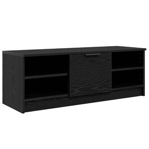 vidaXL TV szekr&eacute;ny 102 x 35 x 36,5 cm Fekete t&ouml;lgy Szerelt Fa